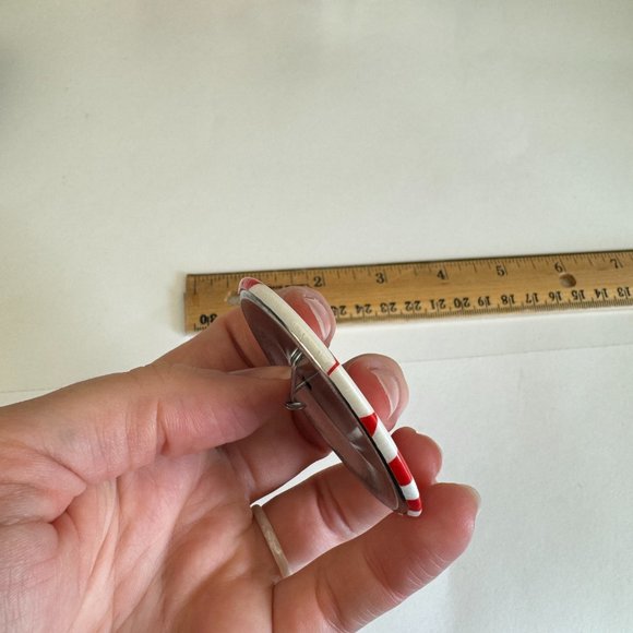 Vtg 2.25 inch Round United Airlines Souvenir Collectible Pin Red White Stripes - Picture 6 of 7